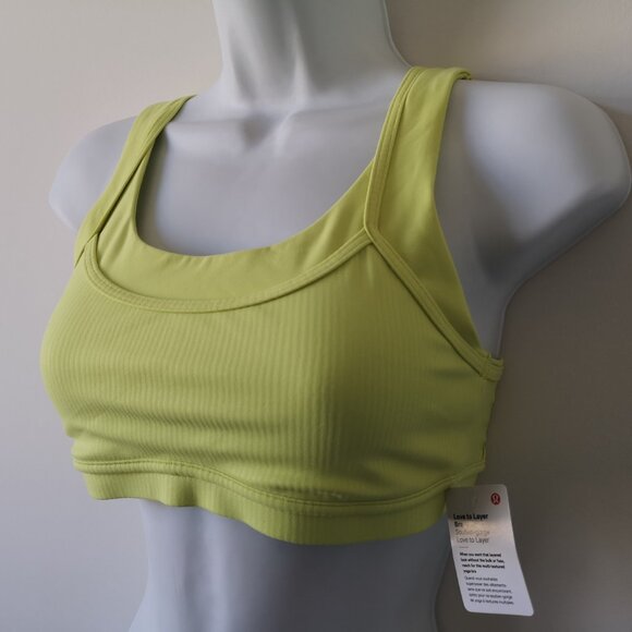 NWT LULULEMON LEVI Yellow Buttery Soft Nulu A/B Cup Love To Layer Bra 8 - Picture 1 of 7